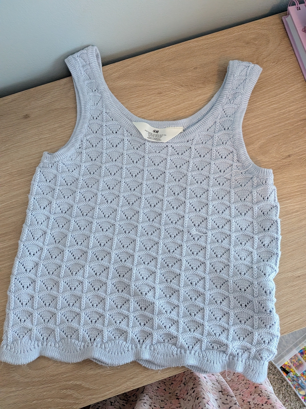 H&M Pale Blue Open-Knit Tank Top
